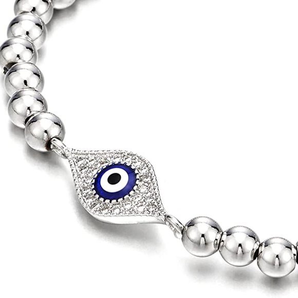 Women Men with Cubic Zirconia Protection Evil Eye - Picture 2 of 2
